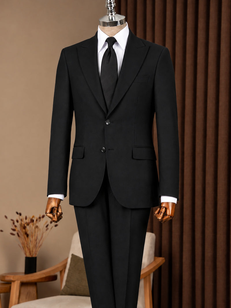 Classic Black Single-Breasted 2-Piece Suit by Sana Tailor, Jaipur — garment view 1