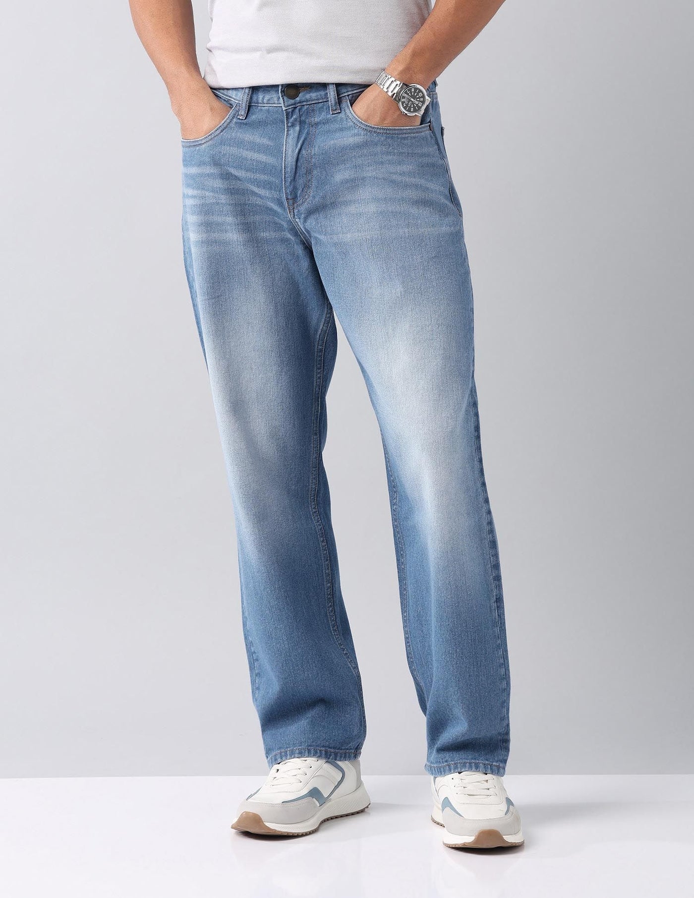 Jeans for men by Sana Tailor, Jaipur — garment view 1